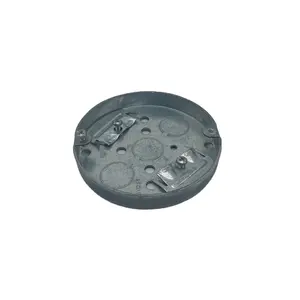 Round Steel Pancake Box with NM Clamp 4 inch and 3-1/2 inch junction box for Ceiling and Lighting fixtures