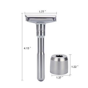 Men <strong>Razor</strong> Face Hair Removal Reusable Shiny Adjustable Safety <strong>Razor</strong> With <strong>Metal</strong> <strong>Handle</strong> - Product Image 1