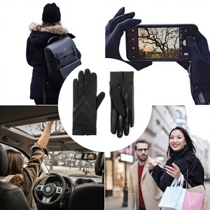 Guantes de Piel con Pantalla Táctil, Forro de Piel Ecológico, Material de Primera Calidad, Último Diseño en Existencia - Product Image 3