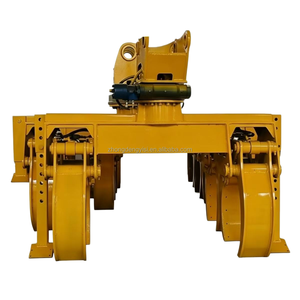Accessoire multifonctionnel pour excavatrice : Grappin télescopique hydraulique pour poteaux, avec cylindre rotatif et engrenage de positionnement - Product Image 1