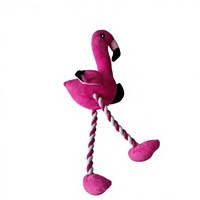 Promotion en stock : Pack de jouets interactifs pour chien, jouets à mâcher couineurs en peluche tricotée, motifs lapin amusant et flamant rose