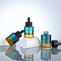 Bouteilles de soins de la peau haut de gamme, 30ml, 1oz, personnalisées, rondes et de luxe, pour cosmétiques, huile essentielle, sérum, compte-gouttes, en verre