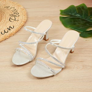 Sandalias de Tacón Alto con Pedrería Estilo Europeo y Americano, Novedad de Verano, Tacón Grueso, Moda Sexy, Tallas Grandes - Product Image 6