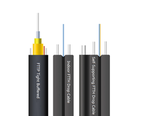 Cable de Fibra Óptica FTTH GJYXCH de 1/2/4/12 Núcleos |   Cable de Fibra Óptica Autoportante |   LSZH |   Certificado CPR, Fabricado en Vietnam
