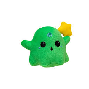 Porte-clés en peluche fantôme <span class=keywords><strong>rouge</strong></span> mignon avec <span class=keywords><strong>étoile</strong></span> jaune, breloque amusante et effrayante pour les cadeaux de fête d'Halloween en gros - Product Image 3