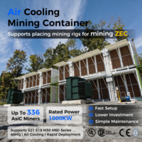 Conteneur de minage crypto Drolin Box 40 pieds à refroidissement par air 1000KW, ferme ASIC clé en main avec ventilation par rideau humide, directement de l'usine