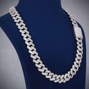 24mm Round Cuban Link <b>Chain</b> Necklace 925 <b>Silver</b> Iced Out Luxury Hip Hop Jewelry Diamond Wedding Gift - Product Image 1