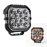 Projecteur de travail LED 60W, carré 4,44 pouces, éclairage extérieur automobile, faisceau spot blanc ambre, IP67, 10-30V DC, 4091lm, camion, SUV, tout-terrain