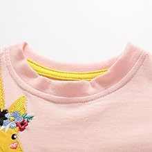 Fashion Toddler Girls T-Shirt Short Sleeve Shirt Unicorn Bunny Print Cute Summer <strong>Tops</strong> Tees <strong>Dinosaur</strong> Graphic Soft and Breathable - Product Image 3