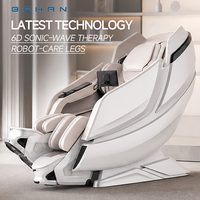 Fauteuil de massage exclusif Ultra Relax 8D Robot Care Sonic-Wave Care, avec soin des jambes avancé, position assise et allongée confortable, pour le corps entier