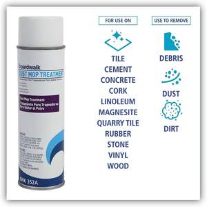 Boardwalk 352ACT Dust <b>Mop</b> Treatment 18oz Pine Scent Rectangular 12/Carton <b>Flat</b> <b>Mop</b> Pad with Handle for House Cleaning - Product Image 4