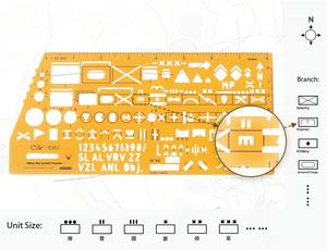 DF 8353 NATO <b>Map</b> Reading Symbols Graph Template Stencil for <b>Map</b> Symbols Template Making - Product Image 3