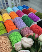 Cordon élastique rond en polyester et latex importé, personnalisé, 2 mm, 3 mm, plusieurs couleurs en stock, vente en gros usine