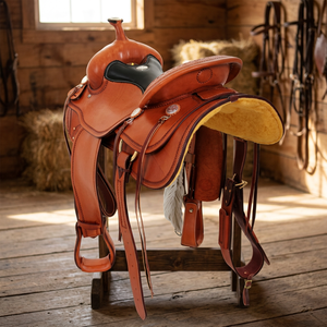2022 Customized Design Leather Western <b>Saddle</b> 16 Size Horse Back Riding Cowboy Rough Out Ranch Training Work Mega Impex MI_4911 - Product Image 3