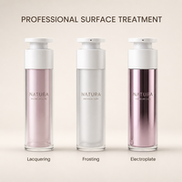 Flacon Airless Cosmétique en PP avec Bouchon Verrouillable 15ml/30ml/50ml, Flacon de Recharge Portable pour Lotion Couleur Personnalisée, Flacon Pompe avec Logo