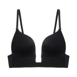 Womens Seamless Low <strong>Back</strong> <strong>Bra</strong> Wire Lifting Deep U Shaped Plunge Backless <strong>Bra</strong> <strong>With</strong> Convertible <strong>Clear</strong> <strong>Straps</strong> - Product Image 1