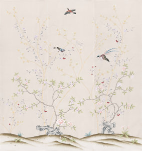 Negozio per bambini soggiorno decorazione murale <span class=keywords><strong>carta</strong></span> <span class=keywords><strong>da</strong></span> <span class=keywords><strong>parati</strong></span> dipinta a mano in chinoiserie di seta blu chiaro - Product Image 6