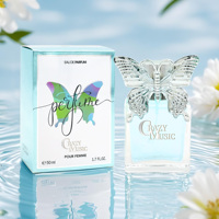 Parfum en spray fruité et boisé personnalisable, envoûtant, élégant et captivant, 100 ml, flacons en verre avec un décor de papillon