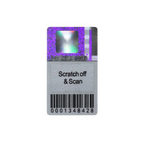 Étiquette anti-contrefaçon personnalisée en argent à effet œil de chat, surface variable, code QR anti-contrefaçon, surface variable