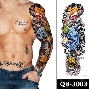 Personnalisable Grande <span class=keywords><strong>Taille</strong></span> Bras Complet Tatouages Temporaires à la Mode Autocollants de Tatouage Étanches pour Hommes et Femmes Corps - Product Image 4