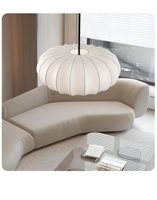 Lustre en forme de citrouille en fausse soie, style Wabi Sabi, lanterne crème japonaise, à intensité variable, pour salle à manger, chambre, restaurant, hôtel