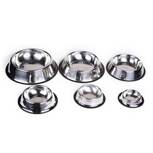 Kingtale fashion custom LOGO Pets Feeder Rubber Base Stainless Steel Dog Food Bowl - Product Image 5