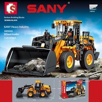 Senbao 712016-712037 Sany Heavy Industry Engineering Vehicle Crane Excavator Boys Educational ABS Plastic Building Blocks