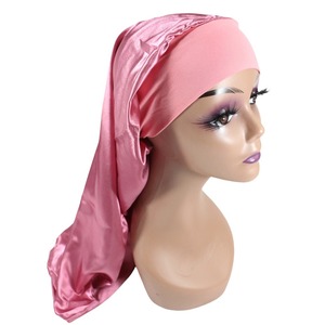 NOUVEAU <span class=keywords><strong>Bonnet</strong></span> de nuit réglable en satin imprimé par sublimation à rayures pour femme, double couche, motif floral, personnalisable, pour cheveux bouclés - Product Image 6