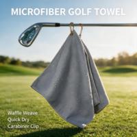 Serviette de golf en microfibre Eastsunshine avec mousqueton, séchage rapide, pour le nettoyage des clubs de golf, logo personnalisé, serviette pour sac de golf