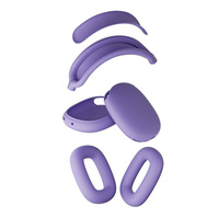 Housse anti-rayures 4 en 1 pour oreillettes/oreillettes/housse de bandeau pour AirPods Max 2024/2020 Housse en silicone pour casque d'écoute Protecteur de peau