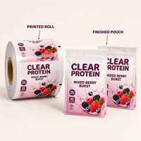 Sachet d'emballage nutritionnel plat refermable personnalisé en gros avec fermeture éclair pour poudre de protéines de lactosérum