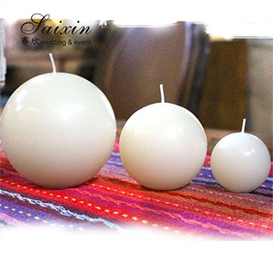 Velas redondas con forma de bola de cera de parafina grande para Decoración de mesa de boda - Product Image 1