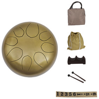 Hollow Hand Drum 10 Inch 8-tone Stainless Steel Tongue Handmade Percussion Instrument