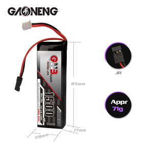GNB GAOENG LiFe แบตเตอรี่ 2S 1500MAH 6.4V 10C 20C JR FUTABA ตัวเชื่อมต่อ RX TX ตัวรับสัญญาณเครื่องส่งสัญญาณ - Product Image 3