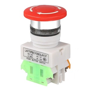 Interruptor de botón de parada de emergencia LAY37-38, cabezal tipo hongo de 22 mm, 3NC+1NO, interruptor industrial de enclavamiento/momentáneo - Product Image 1