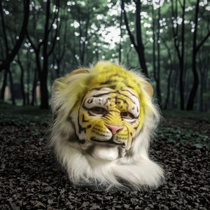 หน้ากากสัตว์ยางลาเท็กซ์ขายส่ง หน้ากากสยองขวัญสำหรับฮาโลวีน หน้ากากแฟนซีรูปหัวเสือ ชุดคอสเพลย์สัตว์ - Product Image 3