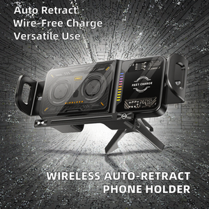Soporte de Teléfono para Automóvil Universal, Retráctil Automático, Giratorio, Inalámbrico, con Cargador Incluido para Todos los Móviles - Product Image 2