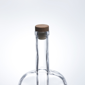 Elegante Botella de Vidrio de Borosilicato Transparente de 750 ml para Whisky, <span class=keywords><strong>Ron</strong></span>, Brandy, Vino, <span class=keywords><strong>con</strong></span> Tapa de Corcho, Personalizable - Product Image 3