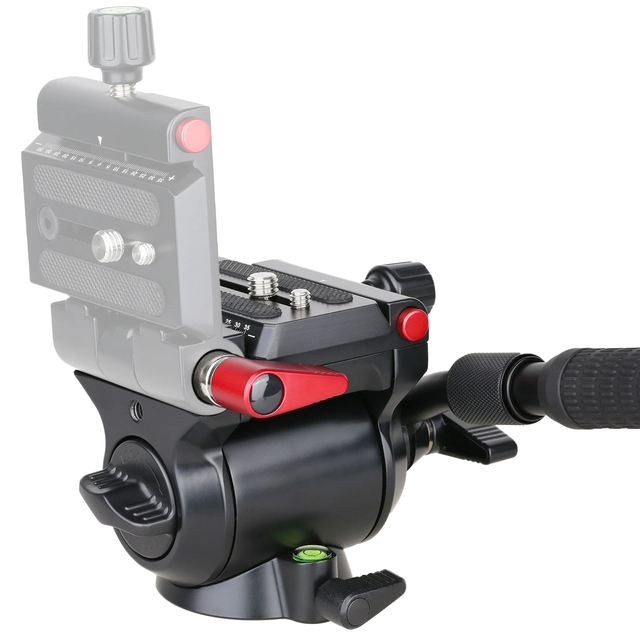 EVUMO V3L Video Fluid Head 1/4 3/8Inches Screw Quick Release Plate Panoramic Ball Head Tripod Monopod 10kg Load Capacity for