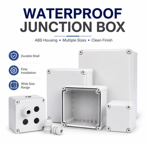 Boîtier de jonction <span class=keywords><strong>électrique</strong></span> étanche IP55 <span class=keywords><strong>en</strong></span> ABS avec joint d'étanchéité et couvercle à vis <span class=keywords><strong>pour</strong></span> câblage extérieur et contrôles industriels - Product Image 1