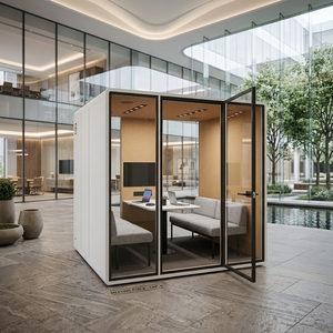 Cabina Prefabricada Insonorizada <span class=keywords><strong>para</strong></span> 4 Personas, Módulo de Oficina Acústico, Cabina de Privacidad Portátil, Cabina Silenciosa <span class=keywords><strong>para</strong></span> Sala de Reuniones - Product Image 2
