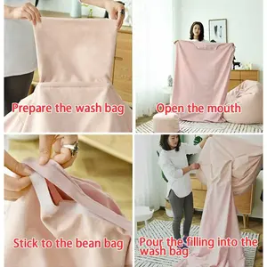 Fauteuil <span class=keywords><strong>pouf</strong></span> sans rembourrage pour enfants, adultes, famille, camping, fête, jeu, canapé paresseux, <span class=keywords><strong>pouf</strong></span>, ottoman, siège de sol tatami, housse de <span class=keywords><strong>pouf</strong></span> - Product Image 5