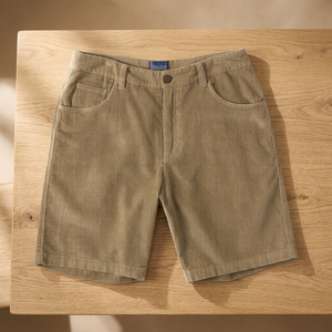 Hot New Men's Plus Size 5 Pocket Corduroy Shorts Kaki Demi Pantalon avec Patchs pour Entraînement et Gym Casual Casual Look - Product Image 3