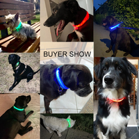 Recharge électronique Pet LED collier de chien réglable Flash colliers pour animaux de compagnie colliers LED réfléchissants nuit Anti-perte chien produits pour chiens pour chiens