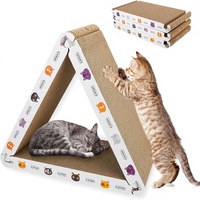Griffoir pour chat pliable personnalisé en forme de triangle, 6 côtés utilisables, carton durable et recyclable, pour chats d'intérieur, lot de 3
