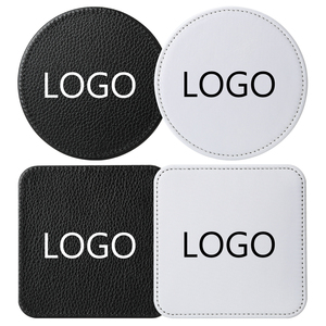 Factory Direct Sales Blank Cup Mat Exquisite Gifts 10cm PU Leather Drink Coasters With Custom logo