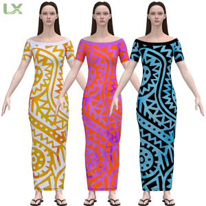Impresión personalizada, tamaño, diseño de estilo vestidos de la isla del Pacífico mujeres micro Polinesia Mumu vestido conjunto diseño tropical Hawaiano - Product Image 1