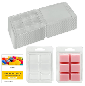 कस्टम 6-सेल डिस्पोजेबल पालतू फफोलर क्लैमशेल मोम पिघला हुआ वैक्यूम मोमबत्ती के लिए प्लास्टिक बॉक्स - Product Image 1