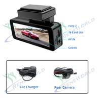 Approvisionnement d'usine 3.2 "voiture DVR DashCam avec double objectif avant et arrière 4K + 1k Wifi voiture boîte noire App contrôle voiture Dash Cam