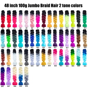 Trenza de pelo <span class=keywords><strong>Jumbo</strong></span> de ganchillo, fibra resistente al calor preestirada de 24 pulgadas para cabello trenzado africano sintético Ombre - Product Image 3
